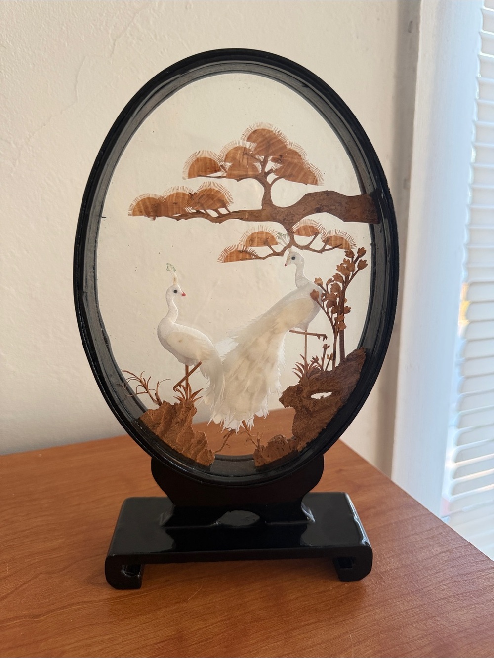 Vintage Chinese Cork Carving Art Diorama